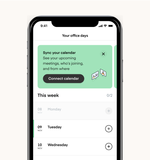 Mapiq app offering to connect to calendar