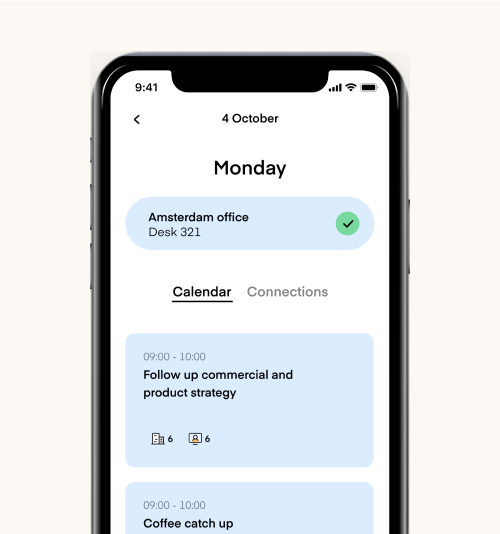 Mapiq app showing an agenda view